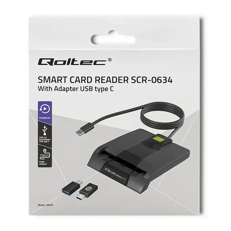 Card Reader Qoltec 50634 Black