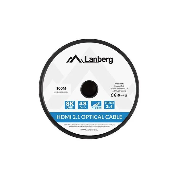 HDMI Cable Lanberg CA-HDMI-30FB-1000-BK Black 100 m