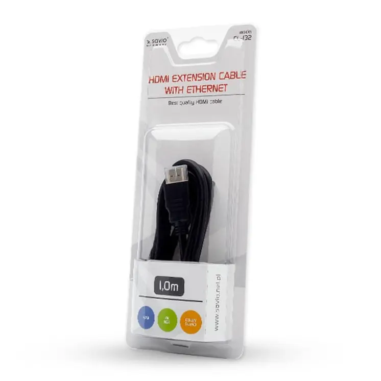 HDMI to HDMI Cable Savio CL-132 Black 1 m