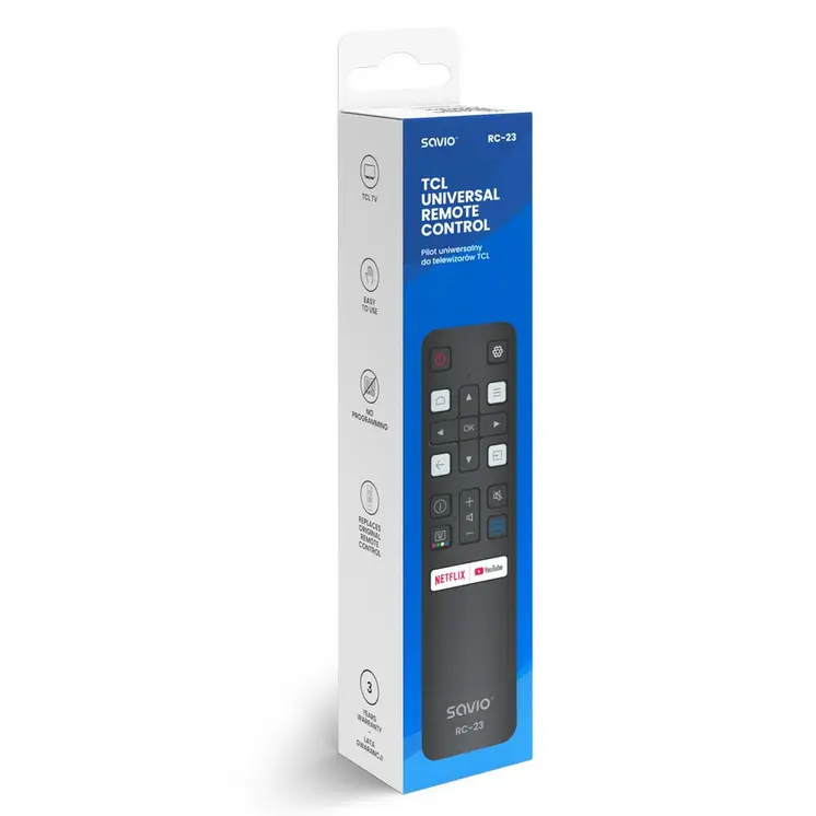 Universal Remote Control Savio RC-23 Black