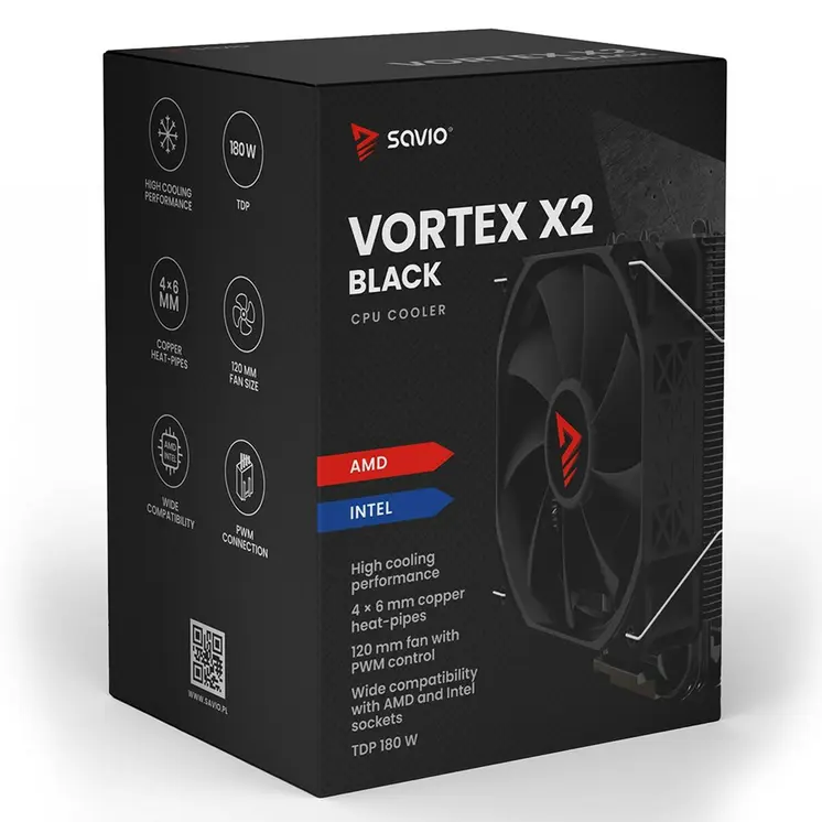 CPU Fan Savio VORTEX X2 BLACK