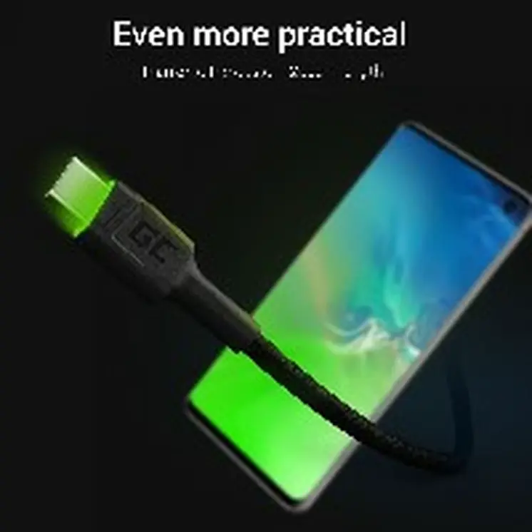 USB Cable Green Cell KABGC13 Black Green 2 m