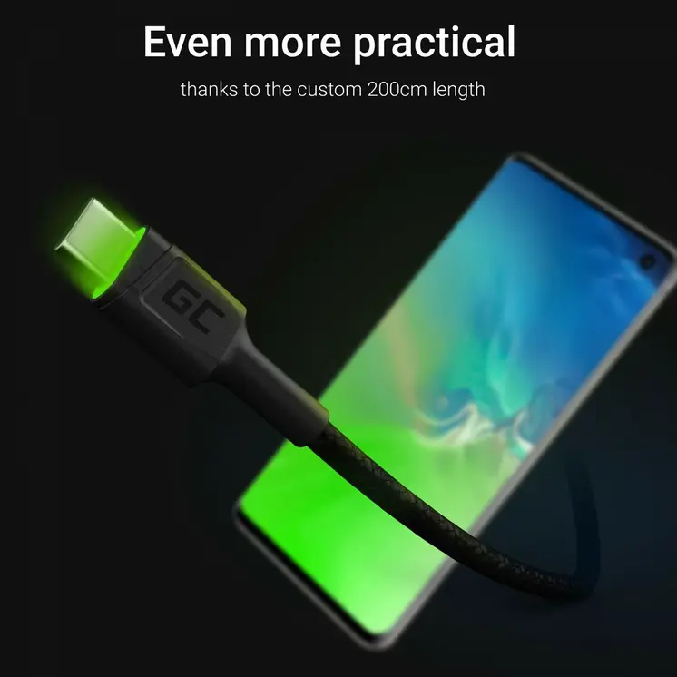USB Cable Green Cell KABGC13 Black Green 2 m