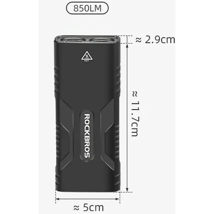 LED Bicycle Torch Rockbros Luz de bicicleta con función de powerbank