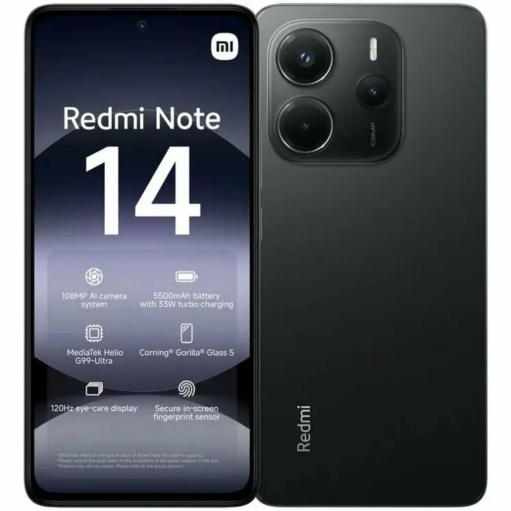 Smartphone Xiaomi Redmi Note 14 Octa Core 6 GB RAM 128 GB Black 6,67"