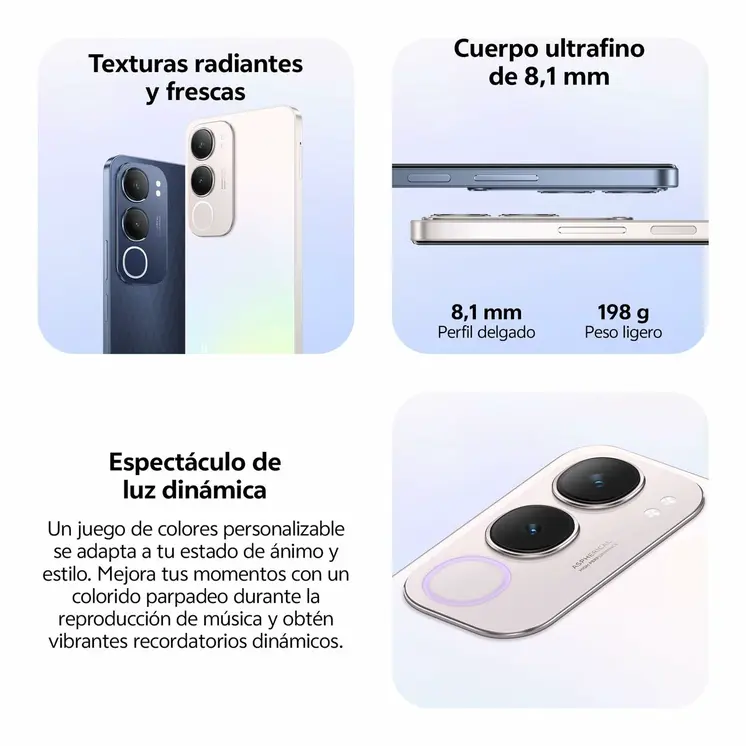 Smartphone Vivo V2419 Octa Core 8 GB RAM 256 GB Silver