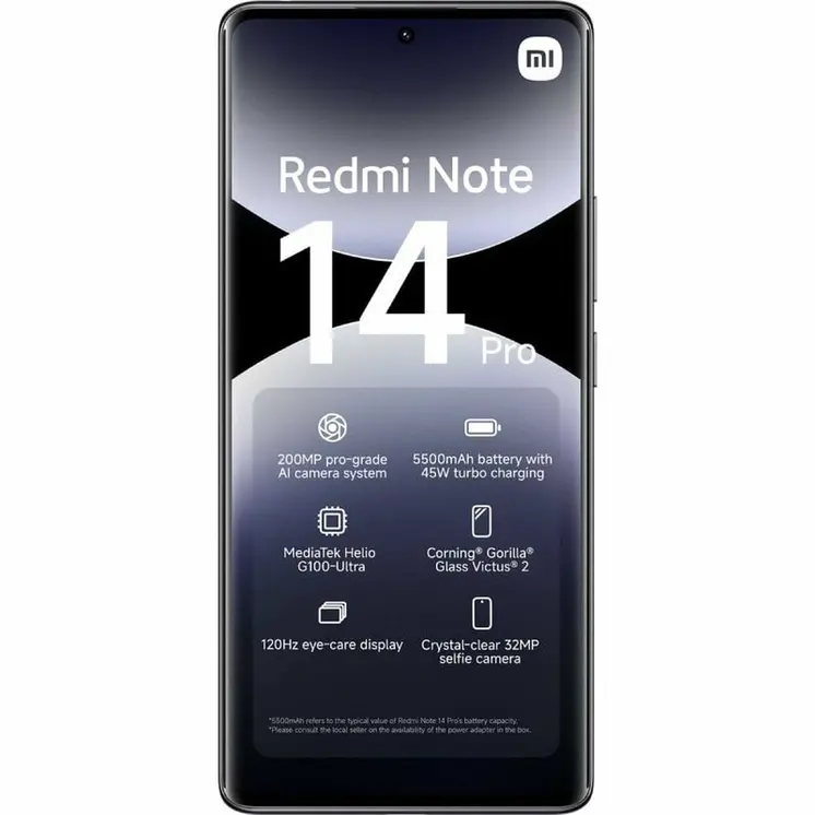 Smartphone Xiaomi Redmi Note 14 Pro Octa Core 8 GB RAM 256 GB Black