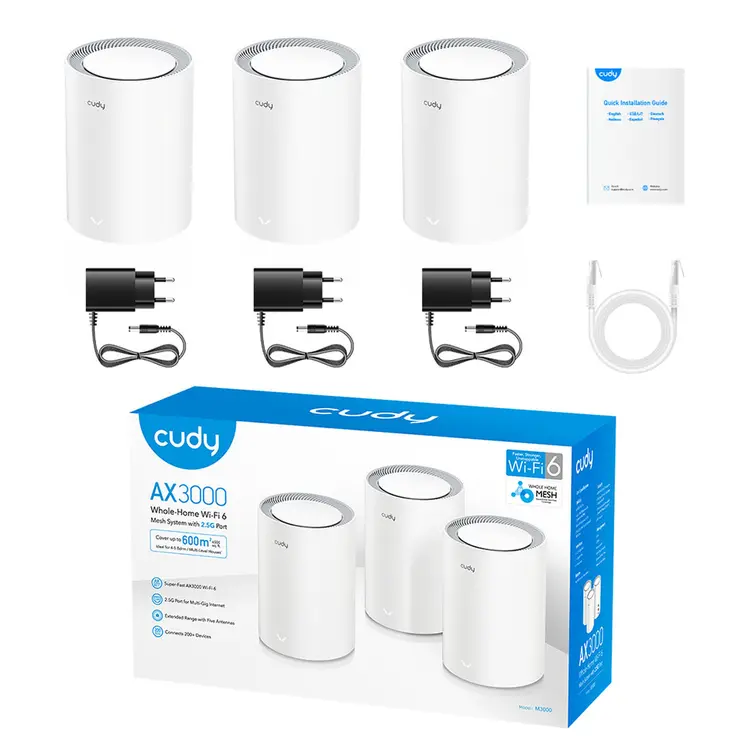 Access point Cudy M3000(3-PACK) White RJ45 Ethernet WAN Wi-Fi