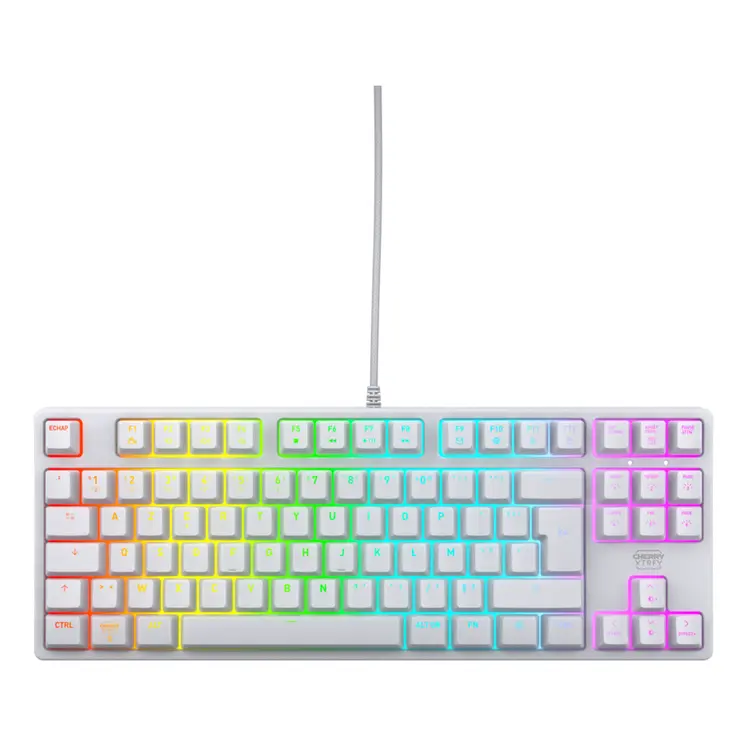 Keyboard and Mouse Cherry White AZERTY