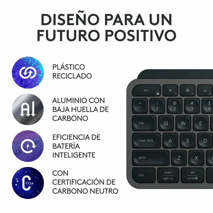 Wireless Keyboard Logitech MX Keys S Spanish Qwerty Graphite Steel