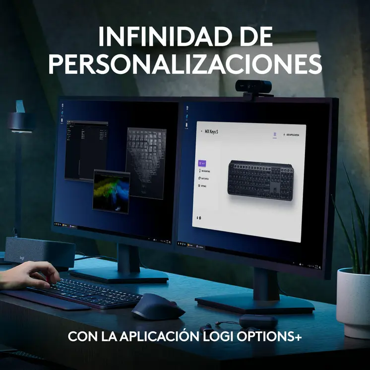 Wireless Keyboard Logitech MX Keys S Spanish Qwerty Graphite Steel