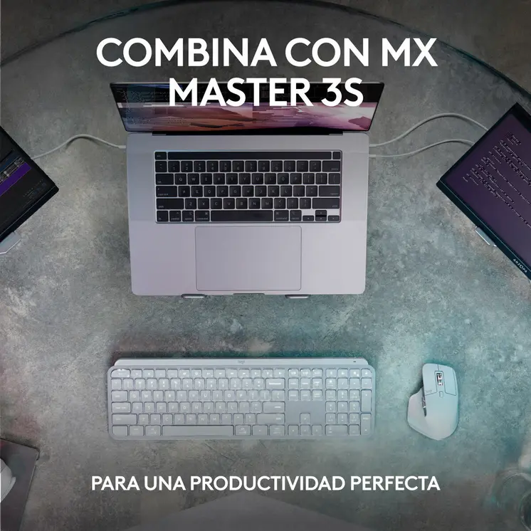 Wireless Keyboard Logitech MX Keys S Spanish Qwerty Graphite Steel