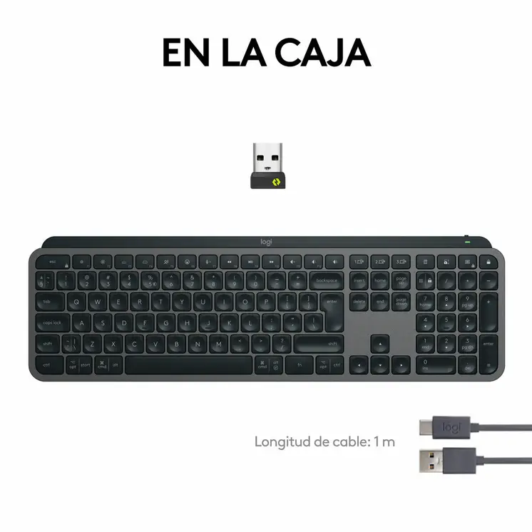 Wireless Keyboard Logitech MX Keys S Spanish Qwerty Graphite Steel