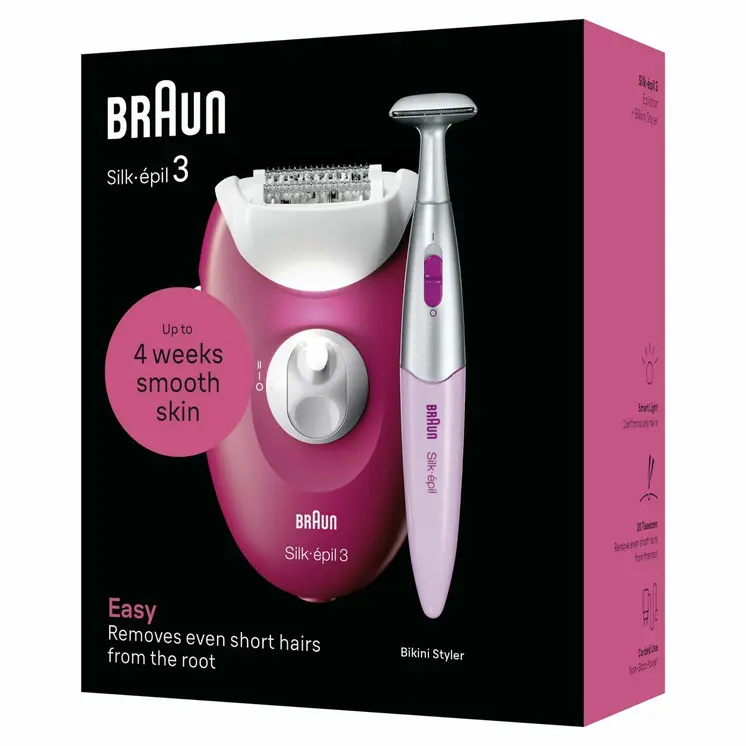 Electric Hair Remover Braun SE3-202 Fuchsia
