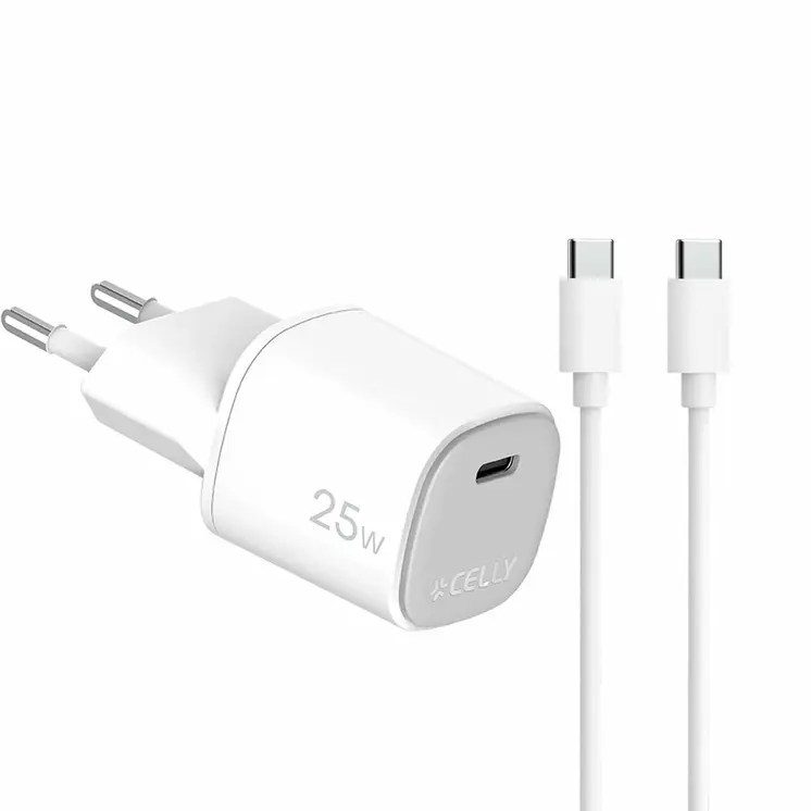 USB Cable Celly UPTC1USBC25WCTC White