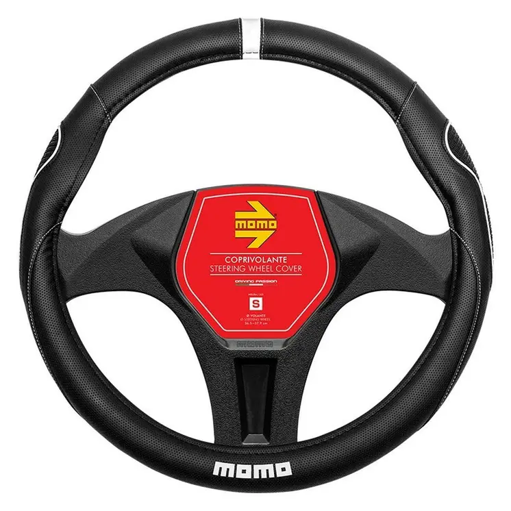 Steering Wheel Cover MOMO MOMLSWC014BWS Black/White Ø 36 cm