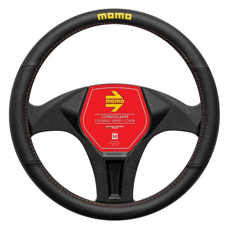 Steering Wheel Cover MOMO MOMLSWC0LAPBR Black/Red Ø 38-39 cm