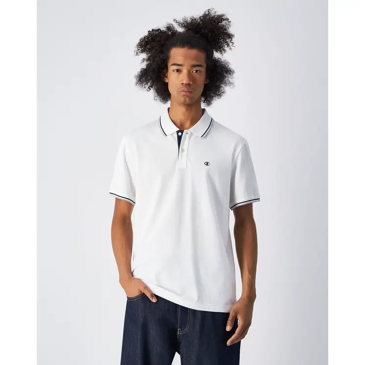 Men’s Short Sleeve Polo Shirt Champion CHAMPION POLO 220897 White