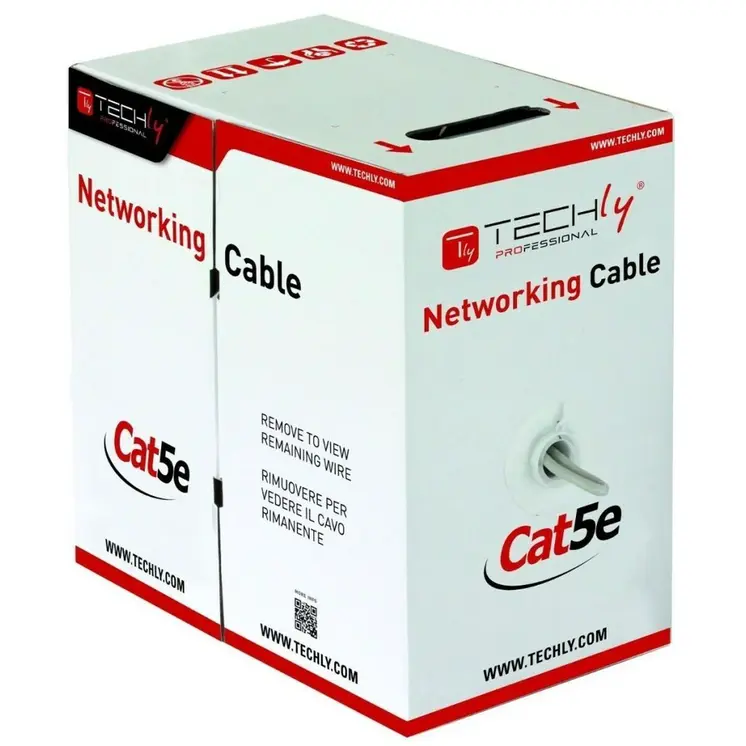 UTP Category 5e Rigid Network Cable Techly 025640 Grey 305 m