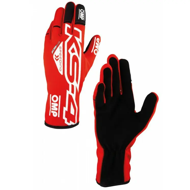 Karting Gloves OMP KS-4 White Red