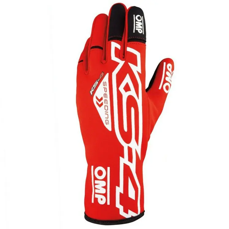 Karting Gloves OMP KS-4 White Red