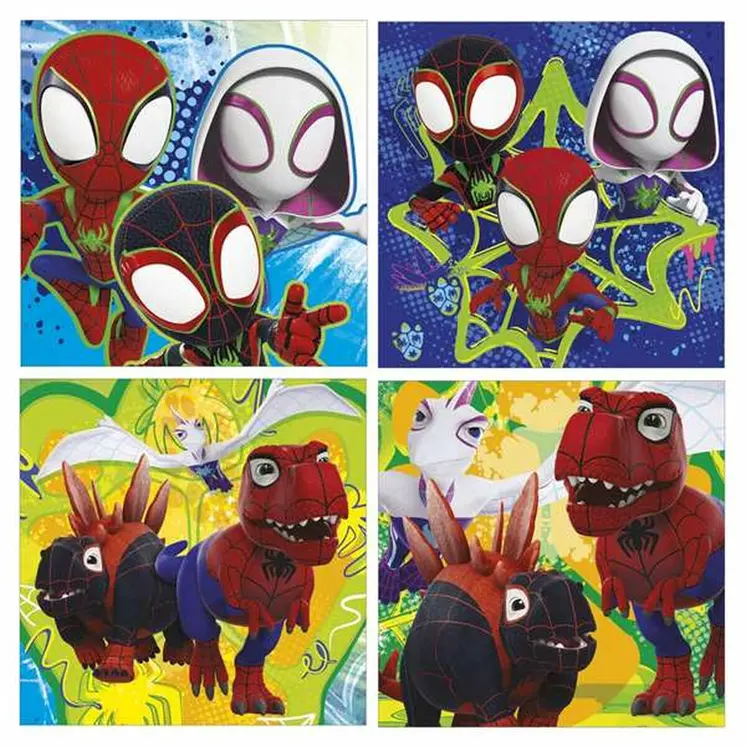 4-Puzzle Set Educa Dino Spidey (4 Units)
