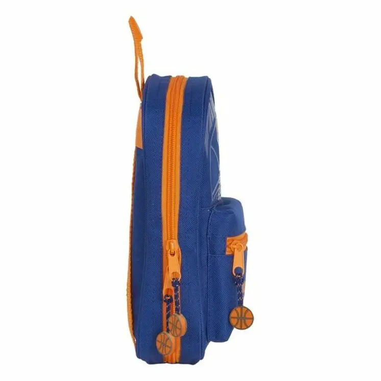 Backpack Pencil Case Valencia Basket M847 Blue Orange 12 x 23 x 5 cm