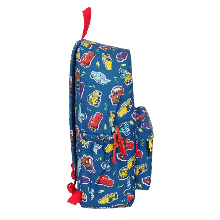 Laptop Backpack Cars Racing Navy Blue