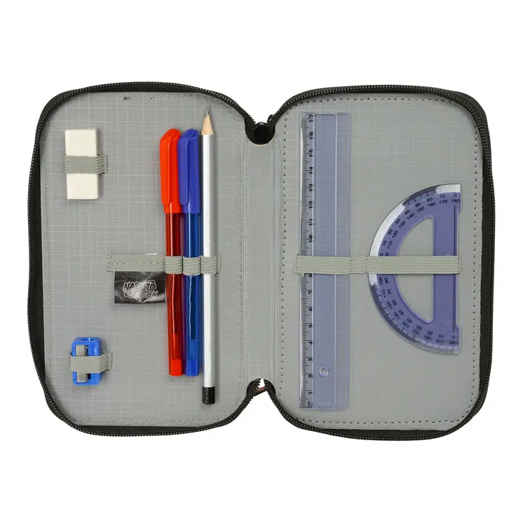 Triple Pencil Case Naruto Black 12,5 x 19,5 x 5,5 cm 37 Pieces