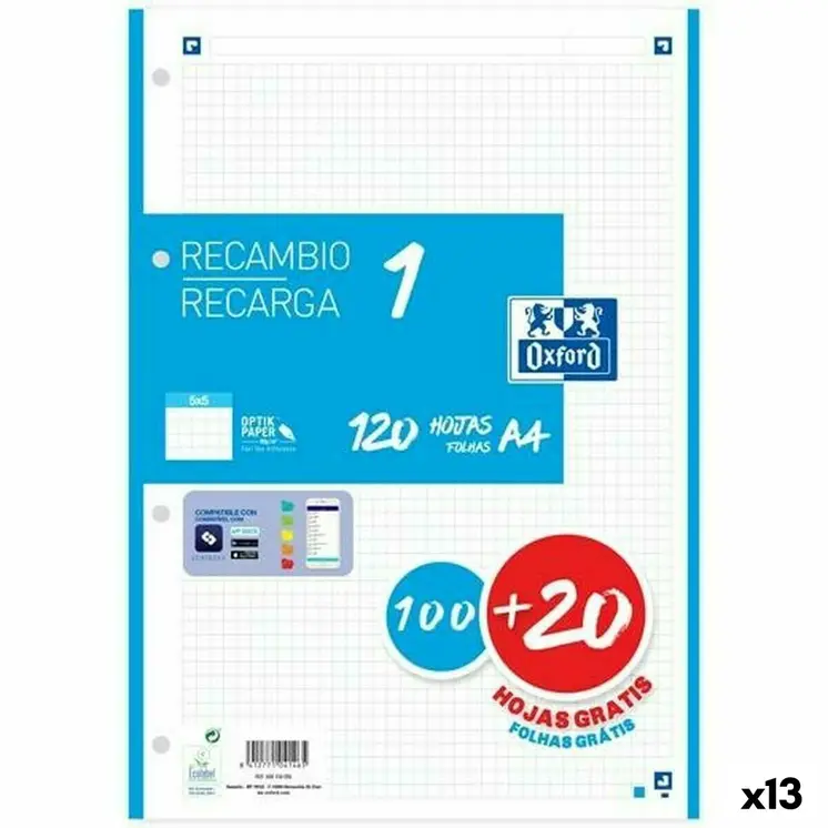 Grid sheets Oxford A4 120 Sheets (13 Units)