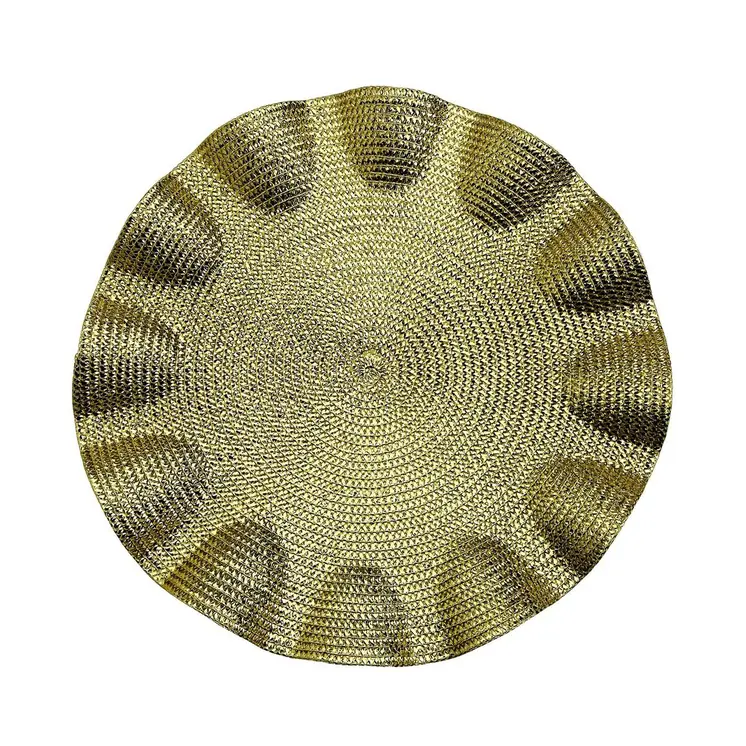 Table Mat Versa Golden Plastic 38 x 38 cm