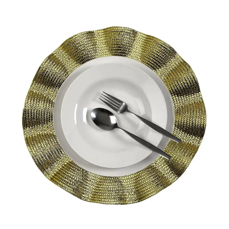 Table Mat Versa Golden Plastic 38 x 38 cm