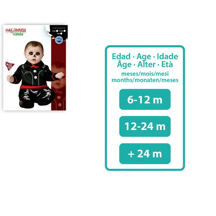 Costume for Children Skeleton 12-24 Months