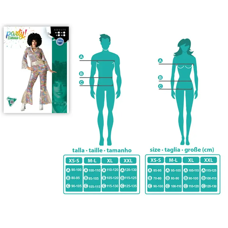 Costume for Adults Multicolour Disco