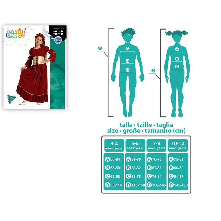 Costume for Children Medieval Queen