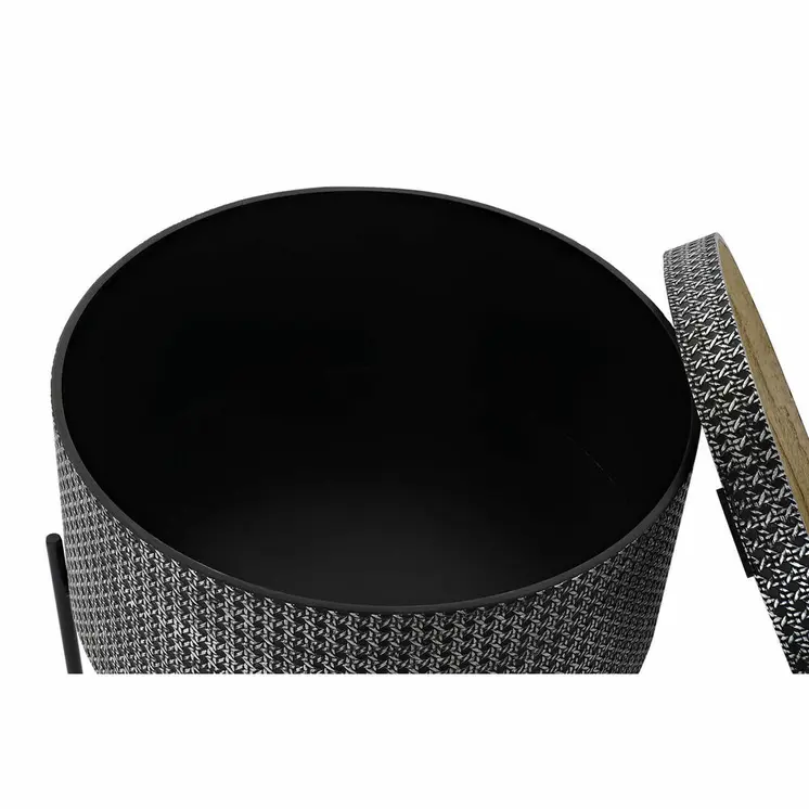 Small Side Table DKD Home Decor Black Silver 45 x 45 x 39 cm