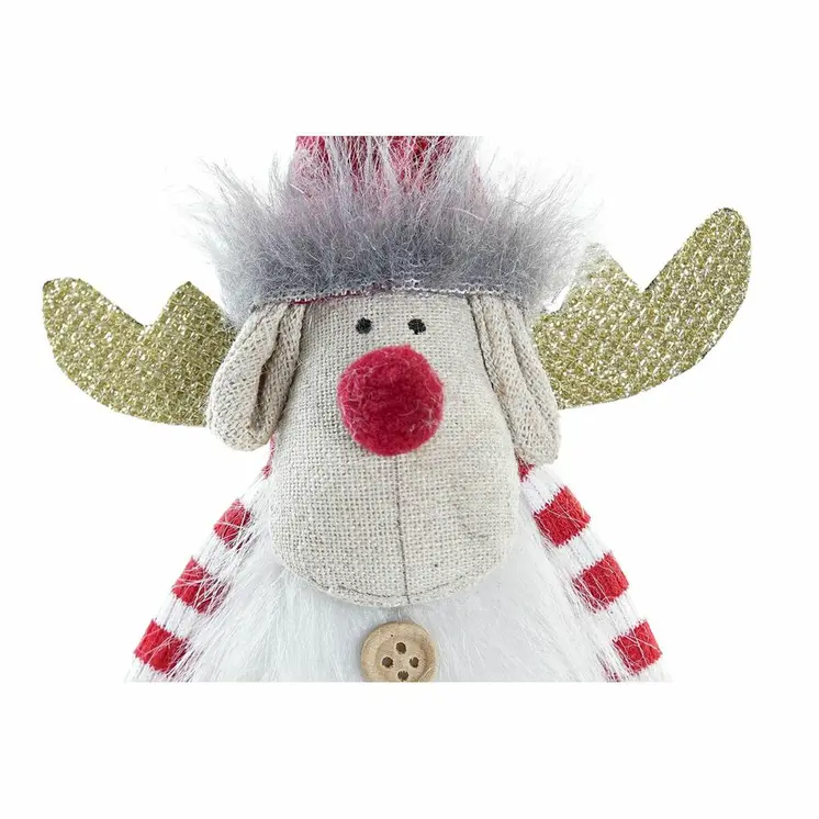 Christmas bauble DKD Home Decor Polyester Reindeer (8 x 14 x 19 cm) (2 Units)