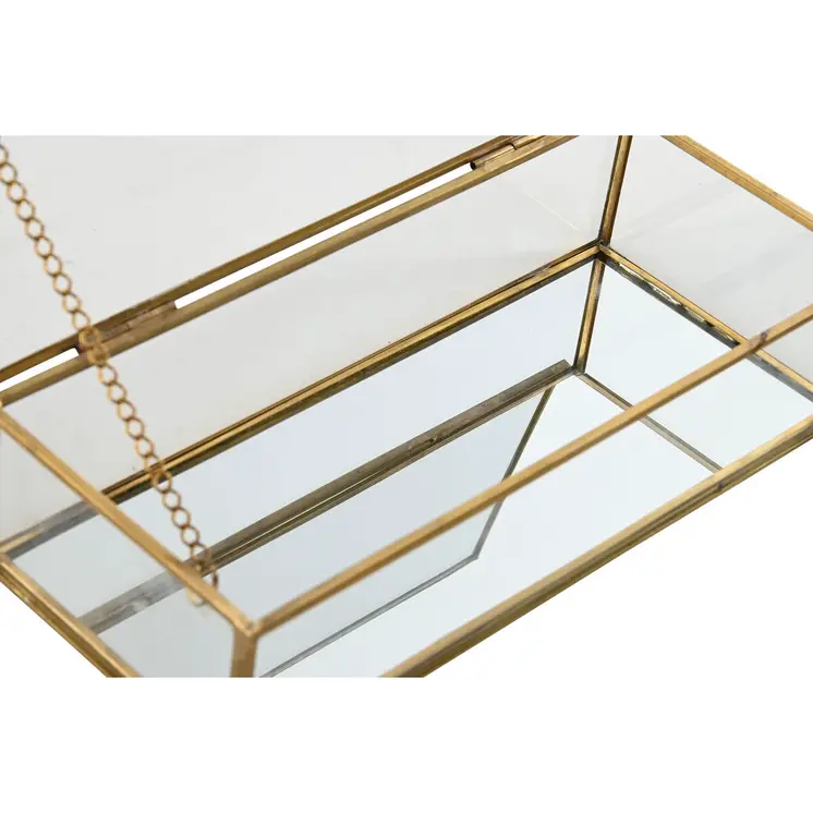Jewelry box Home ESPRIT Golden Metal Crystal 23 X 10 X 5,5 cm