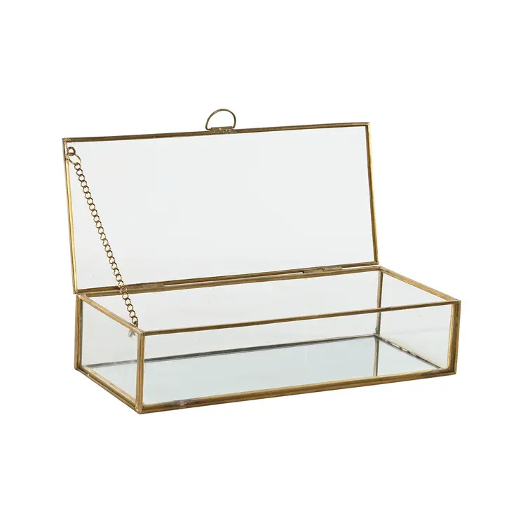 Jewelry box Home ESPRIT Golden Metal Crystal 23 X 10 X 5,5 cm