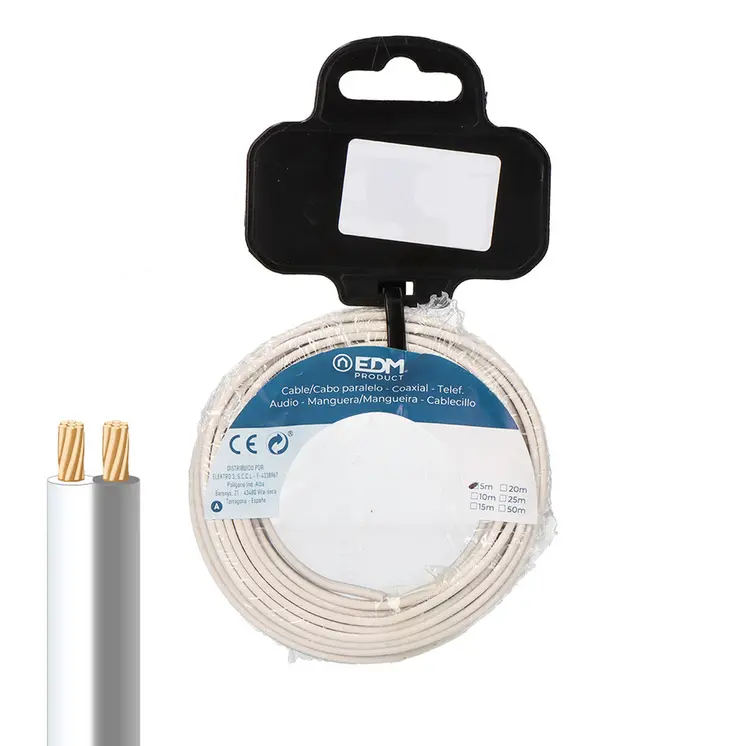 Parallel cable EDM 28749 White/Grey 5 m Reel Audio