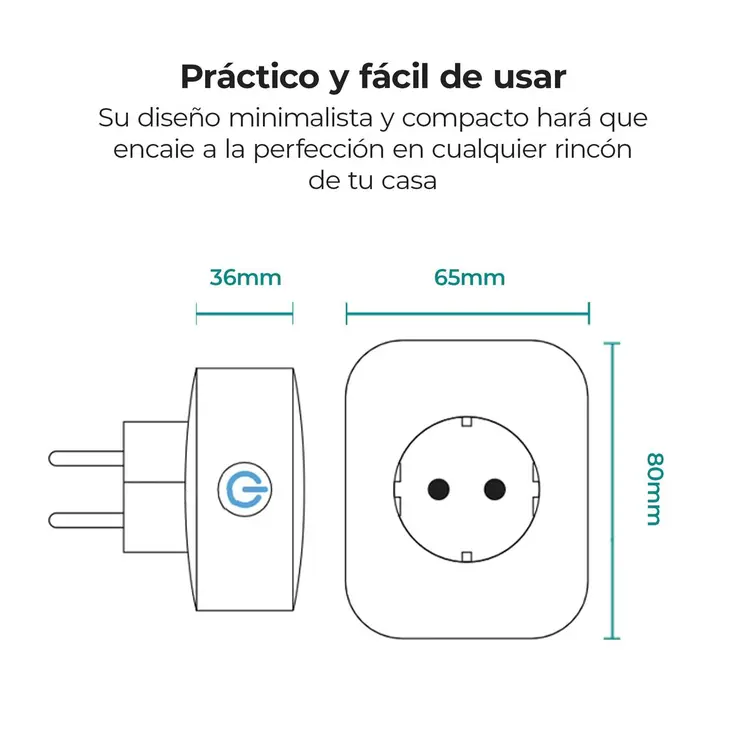 Smart Plug KSIX Smart Energy Slim WIFI 250V White