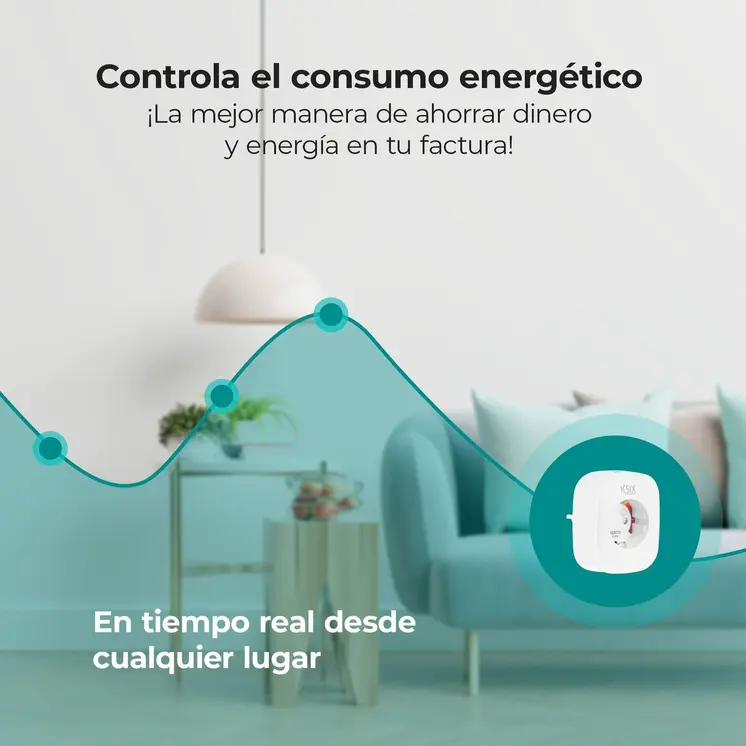 Smart Plug KSIX Smart Energy Slim WIFI 250V White