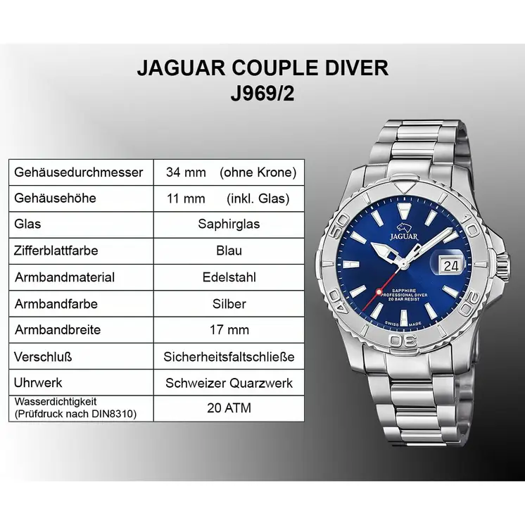 Men's Watch Jaguar Silver