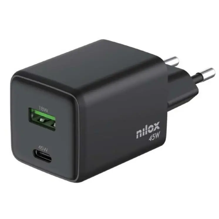 Wall Charger Nilox NXGANUSBC45 Black