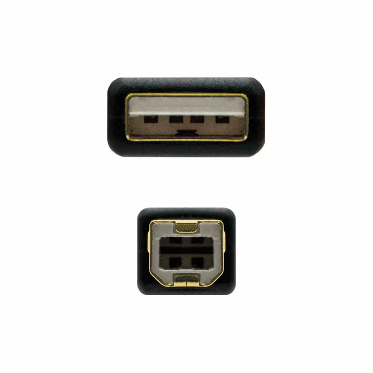 USB 2.0 A to USB B Cable NANOCABLE 10.01.1203 Black 3 m (1 Unit)