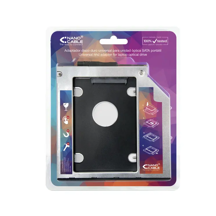 SATA Hard Drive Adapter (2.5 " or 7mm) NANOCABLE 10.99.0101 Black/Silver 2,5"