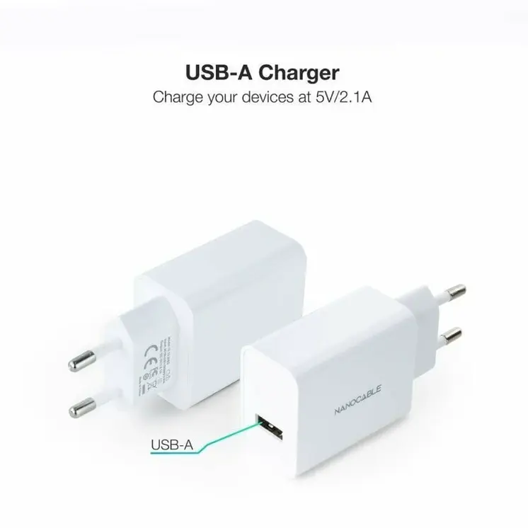 Wall Charger NANOCABLE 10.10.2003 White (1 Unit)