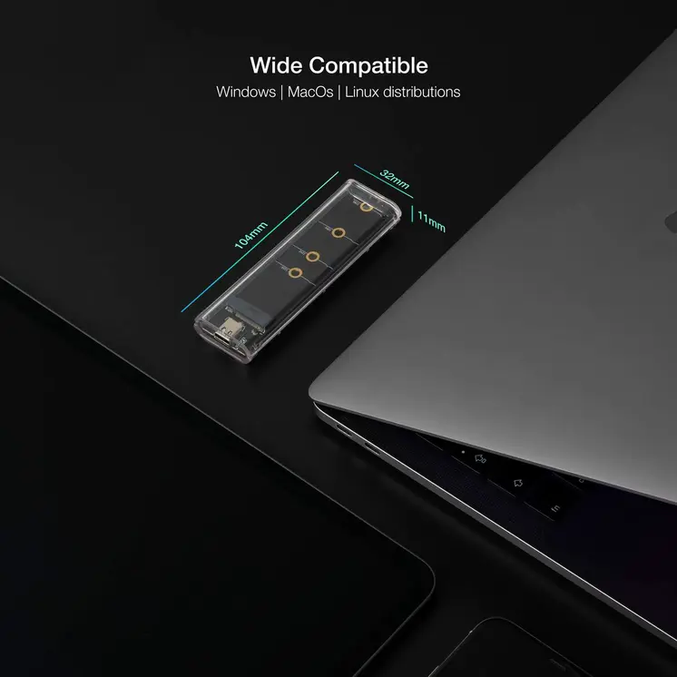 Hard drive case TooQ TQE-2200 Transparent USB USB-C