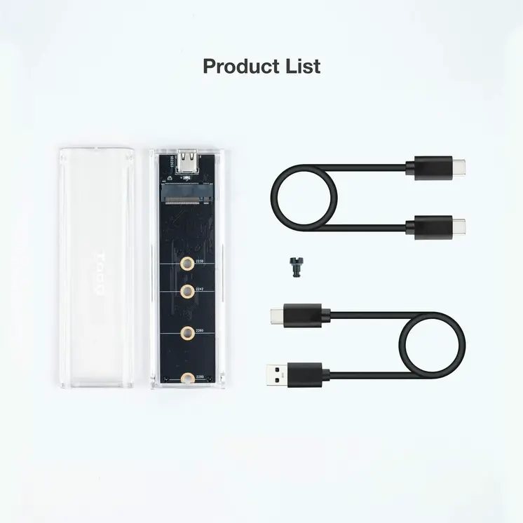 Hard drive case TooQ TQE-2200 Transparent USB USB-C