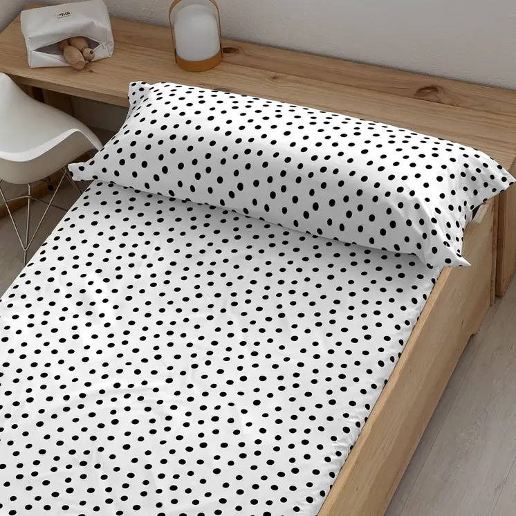 Fitted bottom sheet Kids&Cotton Kibo Black Single 105 x 200 cm